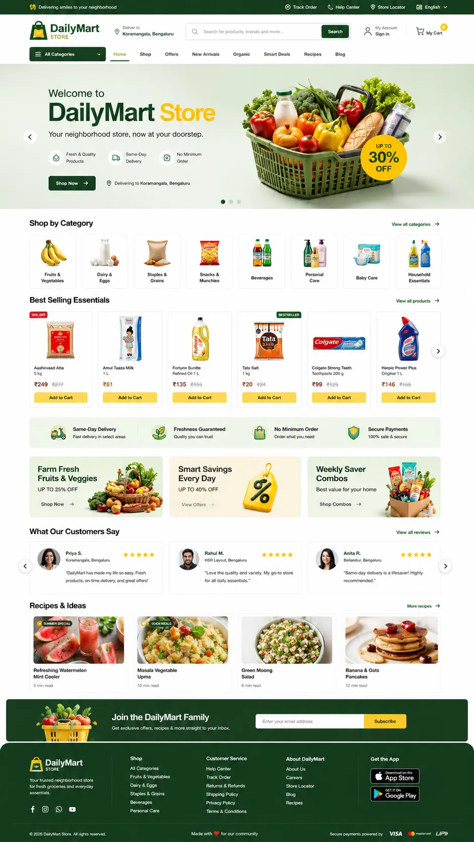 Daily Mart Grocery Store Website