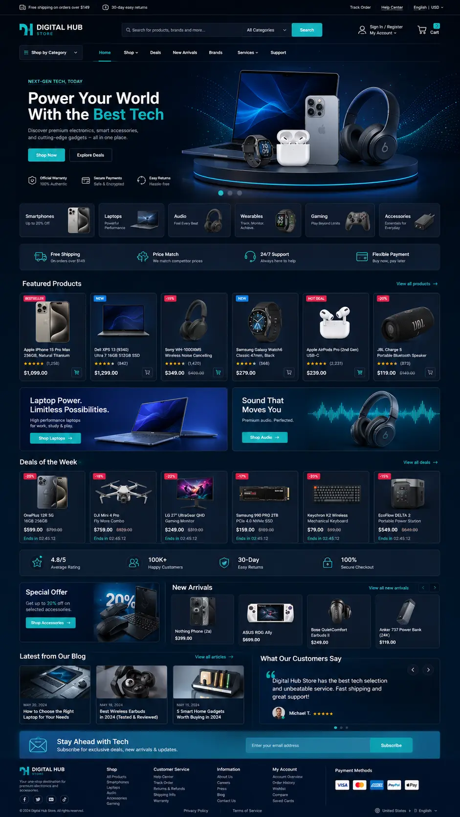 Digital Hub Electronics Store Website