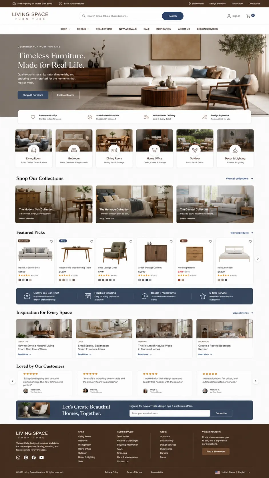 Living Space Furniture Ecommerce Website