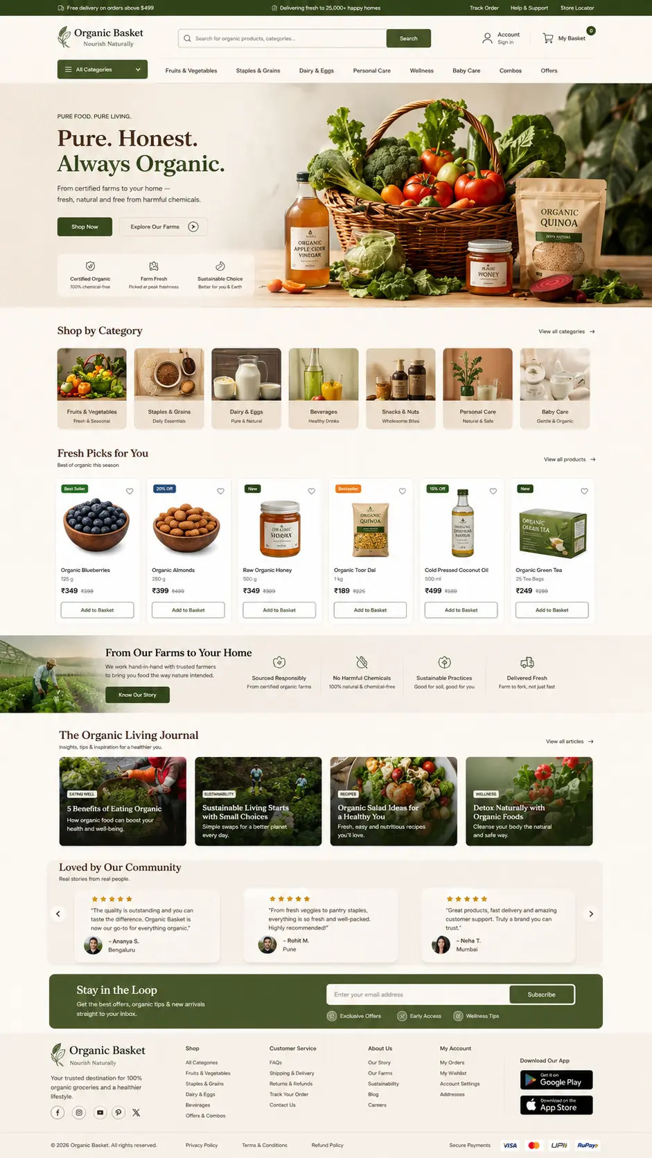 Organic Basket Grocery Website